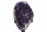 Amethyst Geode With Metal Stand - Uruguay #306938-1